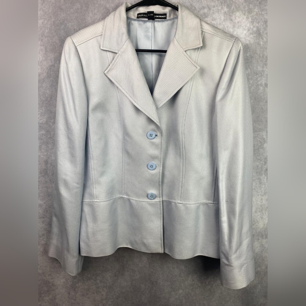 Linda Allard‎ Ellen Tracy Silk Cotton Women's office Blazer Jacket Size 12